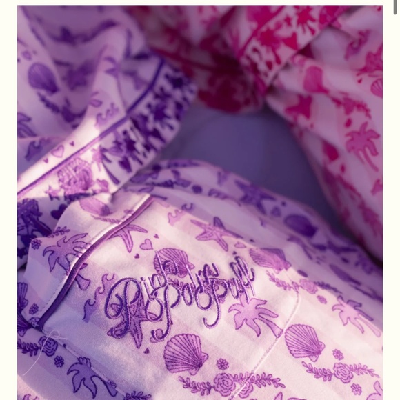 Pink Palm Puff Pajama Set - NEW WITH TAGS - Picture 3 of 4